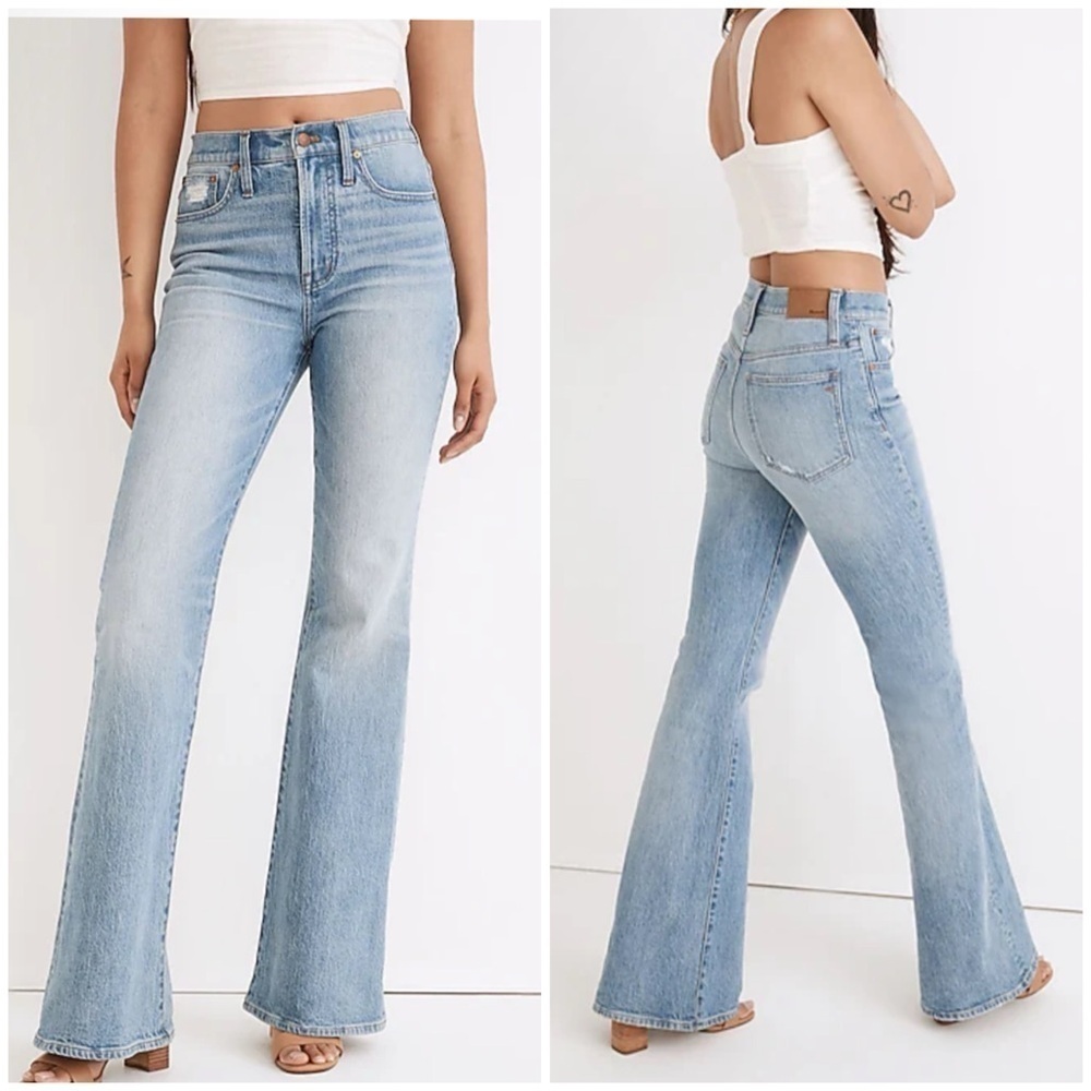 MADEWELL The Perfect Vintage Flare Jean Blue Delavan Wash Sz 33 NWT 90's - Picture 1 of 10